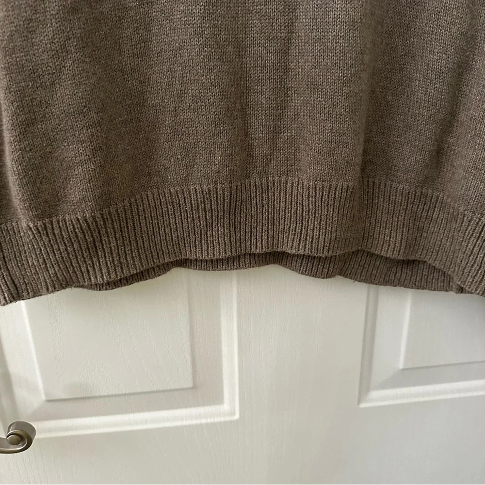 J. Crew Men's Cotton Pullover Sweater Taupe Brown Toggle